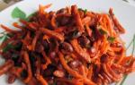 Салат с мясом свинины и морковью по корейски